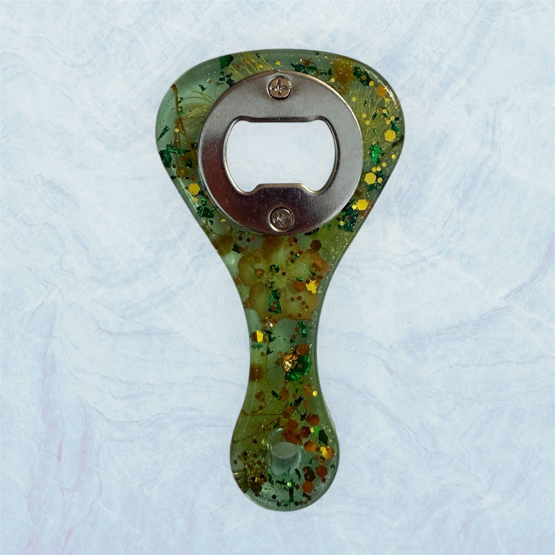 "Green Meadow" – Resin Bottle Opener / "Prato Verde" – Apribottiglie in Resina - agoaleyourguide   10.0